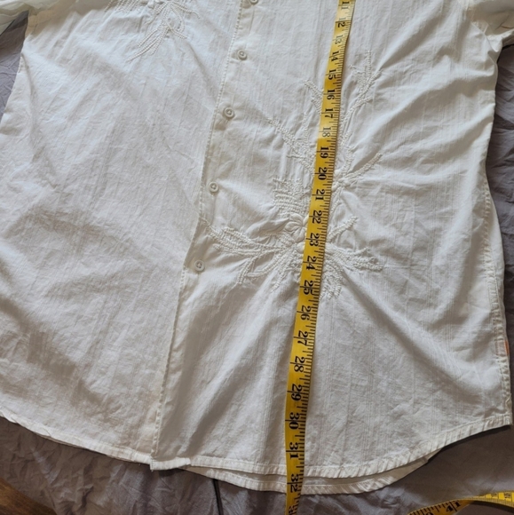 Quick Silver Edition 100% Organic Cotton Button Front Embroidered Shirt Mens XL - Picture 11 of 12